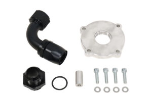 Ford Barra Water Pump Adapter with AN20 Elbow Fitting