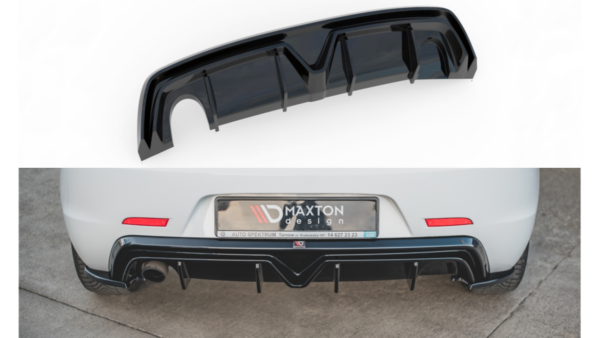 Lip Spoiler Alfa Romeo Giulietta Facelift Rear Valance Exhaust on one side version Gloss Black