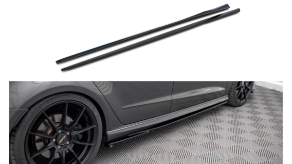 Lip Spoiler Audi A3 8V Facelift S-Line Side Skirts Gloss Black