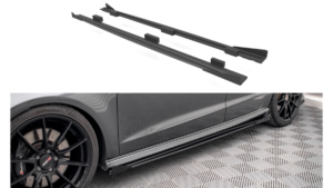 Lip Spoiler Audi A3 8V Facelift S-Line Side Skirts Street Pro Black-Red + Gloss Flaps