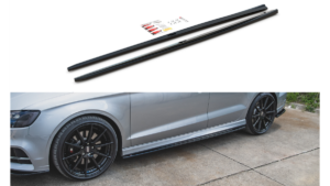 Lip Spoiler Audi A3 8V Facelift S-Line Side Skirts v.2 Gloss Black