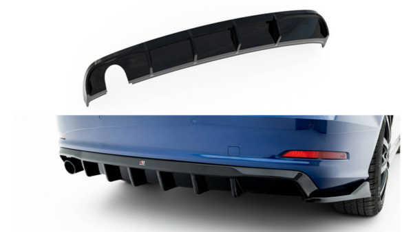 Lip Spoiler Audi A3 8V Facelift Rear Valance Version with a single exhaust tip
