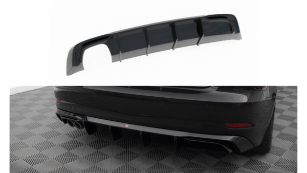 Lip Spoiler Audi A3 8V Facelift Rear Valance Exhaust on both sides version
