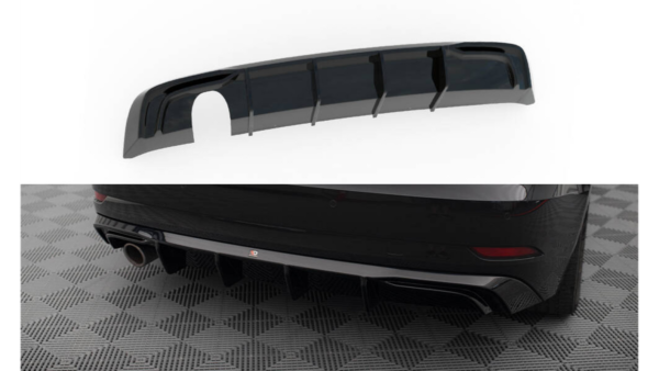 Lip Spoiler Audi A3 8V Facelift Rear Valance Exhaust on one side version