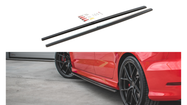 Lip Spoiler Audi A3 8V Side Skirts v.1 Gloss Black