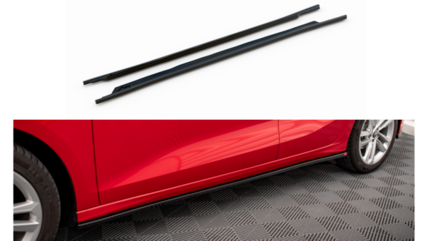 Lip Spoiler Audi A3 8Y Side Skirts Gloss Black