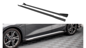 Lip Spoiler Audi A3 8Y S-Line Side Skirts Street Pro Black-Red + Gloss Flaps