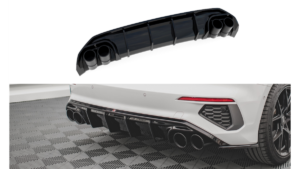Lip Spoiler Audi A3 8Y S-Line Rear Valance + Exhaust Ends Imitation Black