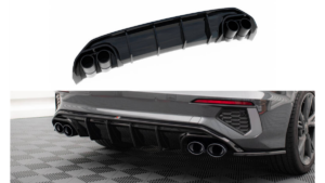 Lip Spoiler Audi A3 8Y S-Line Rear Valance + Exhaust Ends Imitation Chrome