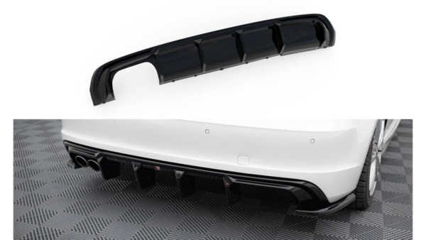 Lip Spoiler Audi A3 S-Line 8V Rear Valance Version with double exhaust tip