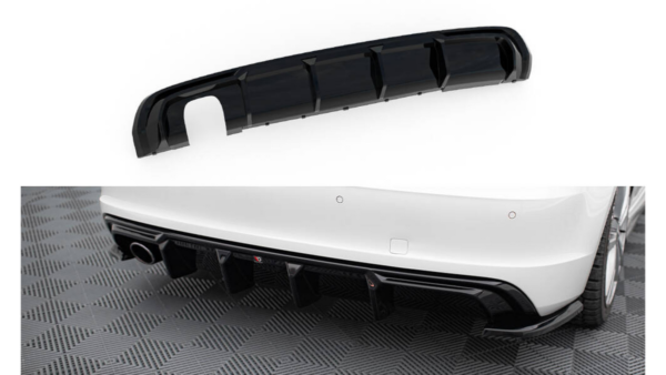 Lip Spoiler Audi A3 S-Line 8V Rear Valance Version with a single exhaust tip