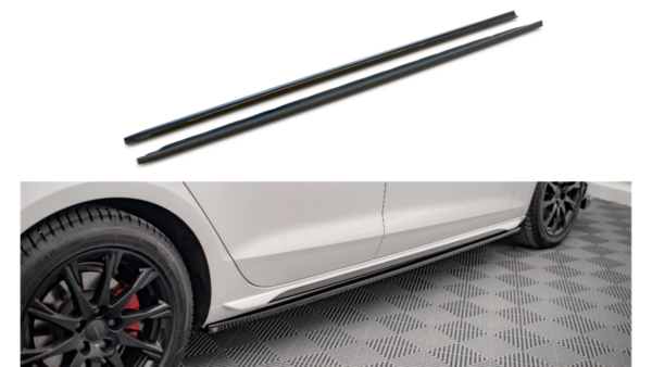 Lip Spoiler Audi A4 B9 Facelift Side Skirts Gloss Black