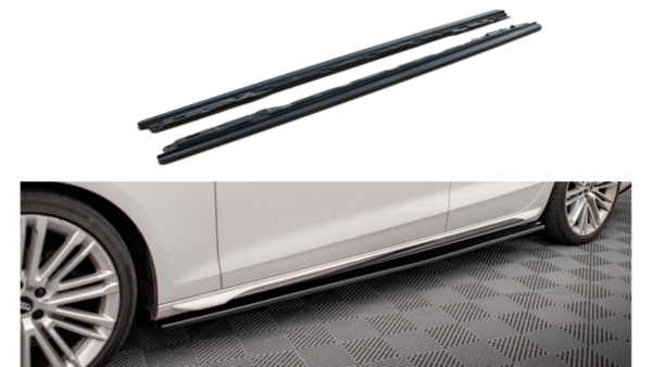 Lip Spoiler Audi A4 B9 Side Skirts Gloss Black
