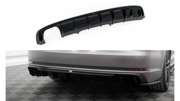 Lip Spoiler Audi A4 S-line B9 Rear Valance Version with a double exhaust tip on one side