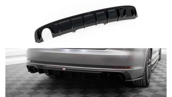 Lip Spoiler Audi A4 S-line B9 Rear Valance Version with a single exhaust tip on one side