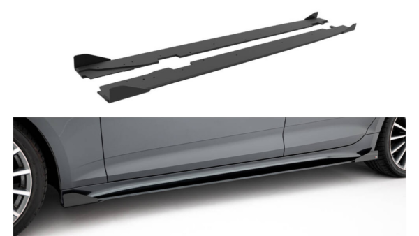 Side Skirts Audi A5 F5 Sportback Facelift Street Pro Black + Gloss Flaps