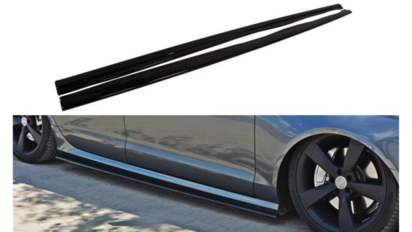 Lip Spoiler Audi A6 C7 S-Line Side Skirts Gloss Black