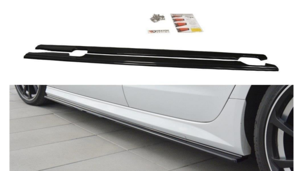 Lip Spoiler Audi A6 C7 S-Line Side Skirts Gloss Black
