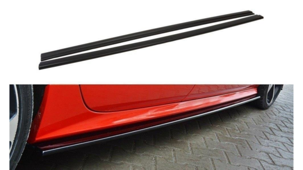 Lip Spoiler Audi A7 C7 Facelift S-Line Side Skirts Gloss Black
