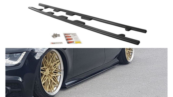 Lip Spoiler Audi A7 C7 S-Line Side Skirts Gloss Black
