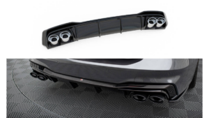 Lip Spoiler Audi A7 C8 Facelift S-Line Rear Valance + Exhaust Ends Imitation Black