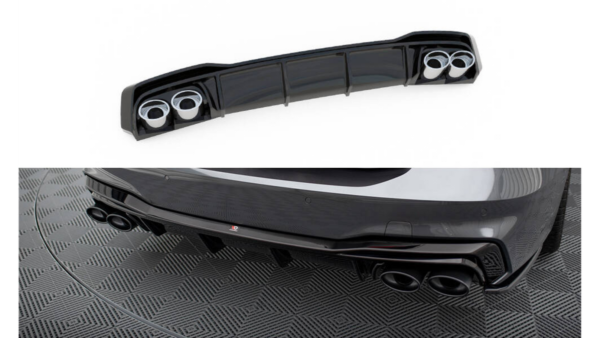 Lip Spoiler Audi A7 C8 Facelift S-Line Rear Valance + Exhaust Ends Imitation Chrome