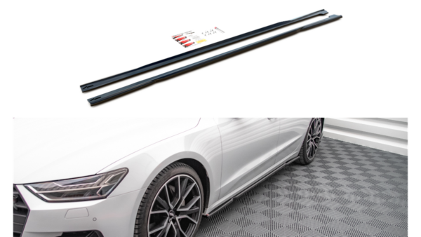 Lip Spoiler Audi A7 C8 Side Skirts Gloss Black