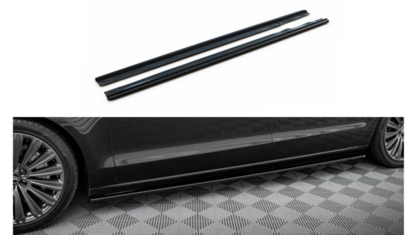 Lip Spoiler Audi A8 D4 Long Side Skirts Gloss Black