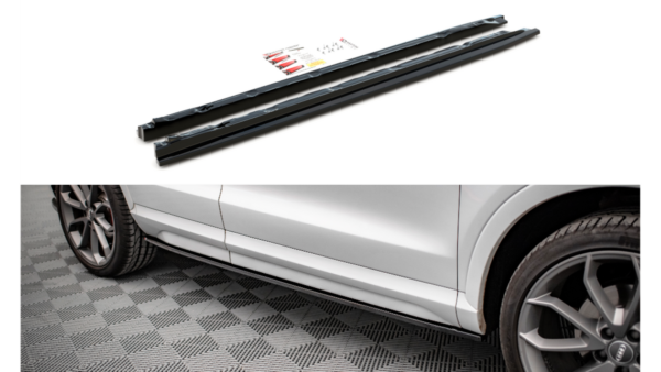 Lip Spoiler Audi Q3 8U Facelift Side Skirts Gloss Black