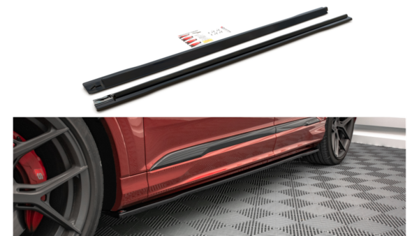 Lip Spoiler Audi Q7 4M Facelift S-Line Side Skirts Gloss Black