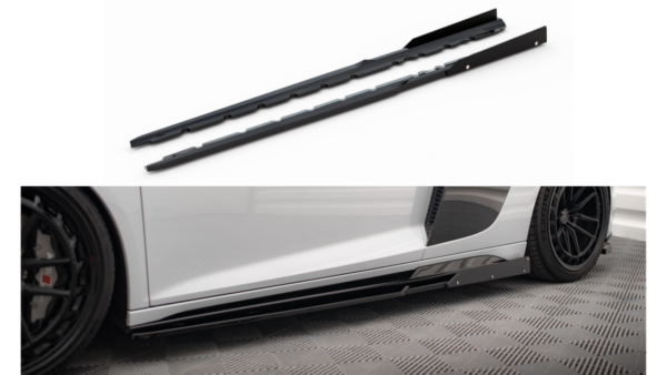 Lip Spoiler Audi R8 4S Facelift Side Skirts v.2 Gloss Black + Flaps