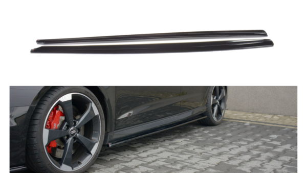 Lip Spoiler Audi RS3 8V Facelift Sportback Side Skirts Gloss Black