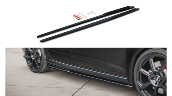 Lip Spoiler Audi RS3 8V Facelift Sportback Side Skirts v.2 Gloss Black