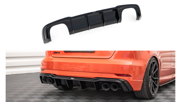 Lip Spoiler Audi RS3 8Y Facelift Rear Valance v.2 Gloss Black