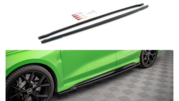 Lip Spoiler Audi RS3 8Y Side Skirts Gloss Black