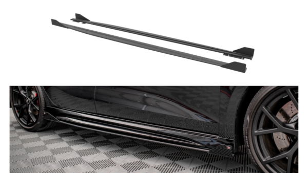 Lip Spoiler Audi RS3 8Y Side Skirts Street Pro Black-Red + Gloss Flaps
