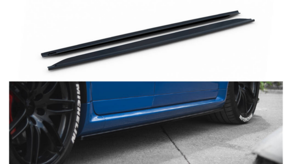 Lip Spoiler Audi RS4 B7 Side Skirts Gloss Black