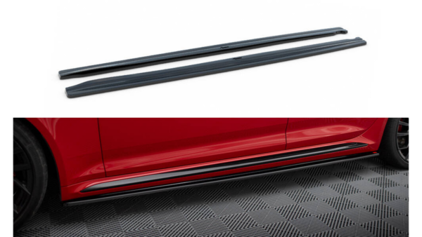 Lip Spoiler Audi RS4 B9 Side Skirts Gloss Black