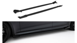 Side Skirts Audi RS5 F5 Sportback Street Pro Black-Red + Gloss Flaps
