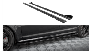 Lip Spoiler Audi RS6 C6 Side Skirts Street Pro Black + Gloss Flaps