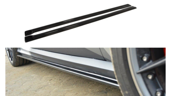 Lip Spoiler Audi RS6 C7 Side Skirts Gloss Black