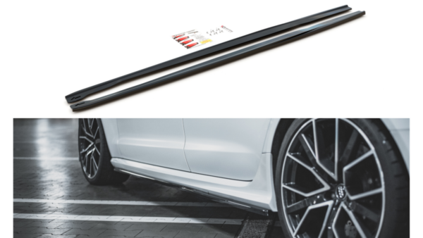 Lip Spoiler Audi RS6 C7 Side Skirts v.2 Gloss Black