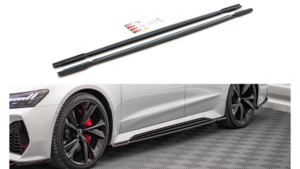 Lip Spoiler Audi RS6 RS7 C8 Side Skirts v.1 Gloss Black