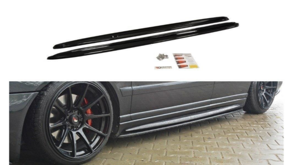 Lip Spoiler Audi S4 B5 Side Skirts Gloss Black