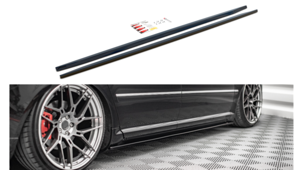Lip Spoiler Audi S8 D3 Side Skirts Gloss Black