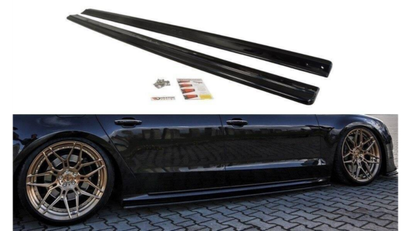 Lip Spoiler Audi S8 D4 Facelift Side Skirts Gloss Black