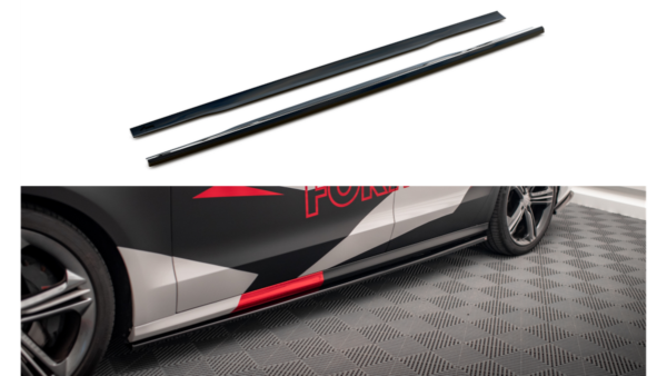 Lip Spoiler Audi S8 D4 Side Skirts v.1 Gloss Black