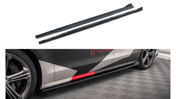 Lip Spoiler Audi S8 D4 Side Skirts v.2 Gloss Black