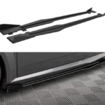Lip Spoiler Audi TT 8S S-Line Side Skirts Street Pro Black-Red + Gloss Flaps