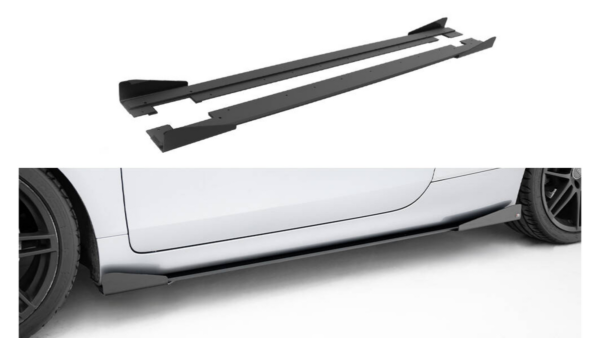 Side Skirts Audi TT S S-Line 8J Facelift Street Pro Black + Gloss Flaps